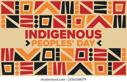 Indigenous Peoples' Day. Native American Day. American Indian culture. Heritage Month. Celebrate annual in United States. Tradition pattern. Poster, card, banner and background. Vector illustration