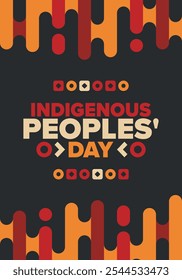 Indigenous Peoples' Day. Native American Day. American Indian culture. Heritage Month. Celebrate annual in United States. Tradition pattern. Poster, card, banner and background. Vector illustration