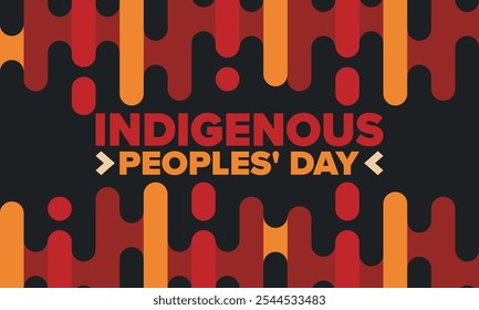 Indigenous Peoples' Day. Native American Day. American Indian culture. Heritage Month. Celebrate annual in United States. Tradition pattern. Poster, card, banner and background. Vector illustration