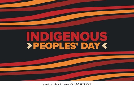 Indigenous Peoples' Day. Native American Day. American Indian culture. Heritage Month. Celebrate annual in United States. Tradition pattern. Poster, card, banner and background. Vector illustration