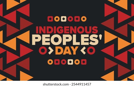 Indigenous Peoples' Day. Native American Day. American Indian culture. Heritage Month. Celebrate annual in United States. Tradition pattern. Poster, card, banner and background. Vector illustration