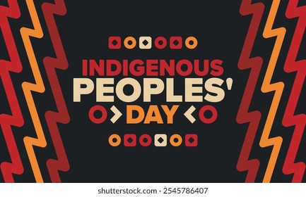 Indigenous Peoples' Day. Native American Day. American Indian culture. Heritage Month. Celebrate annual in United States. Tradition pattern. Poster, card, banner and background. Vector illustration