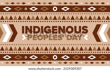 Indigenous Peoples' Day. Native American Day. American Indian culture. Heritage Month. Celebrate annual in United States. Tradition pattern. Poster, card, banner and background. Vector illustration