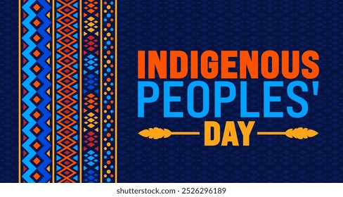 Indigenous peoples' Day ornament background or banner design template is observed every year in October. Holiday concept. Template for card, poster, placard, template.