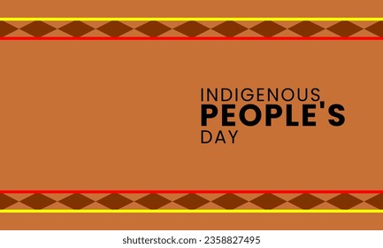 Indigenous peoples day template celebration vector. Culture concept. Suitable for banner, poster, wallpaper, decoration, greeting, digital