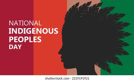 Indigenous Peoples Day. Template illustration design for background, banner, card, holiday celebration concept with text.