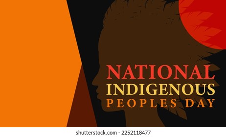 Indigenous Peoples Day. Template illustration design for background, banner, card, holiday celebration concept with text.