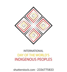 Indigenous peoples worlds international day national ornament, vector art illustration.