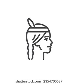 Indigenous person line icon. linear style sign for mobile concept and web design. Native american person outline vector icon. Symbol, logo illustration. Vector graphics