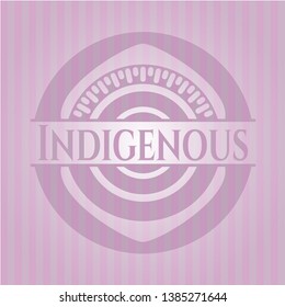 Indigenous pink emblem. Vector Illustration. Detailed.