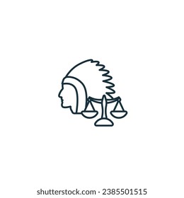 Indigenous rights outline icon. Monochrome simple sign from social causes and activism collection. Indigenous rights icon for logo, templates, web design and infographics.