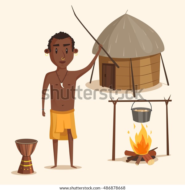 Indigenous South American African Male Aborigine Stock Vector (Royalty ...