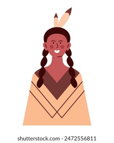indigenous woman wearing her tribes traditional clothes portrait