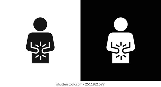 Icono de indigestión colección de conjunto de relleno plano