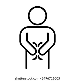 Indigestion icon linear logo mark in black and white