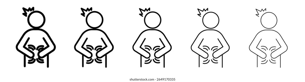 Einzug Symbol dünne Umrisslinie Logo Mark Set
