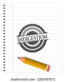 Indigestion with pencil strokes. Vector Illustration. Detailed. 