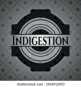 Indigestion realistic dark emblem. Vector Illustration. Detailed. 