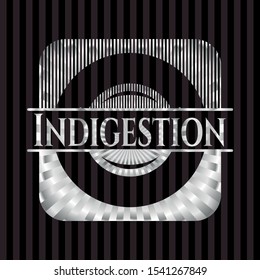 Indigestion silver emblem. Vector Illustration. Mosaic.