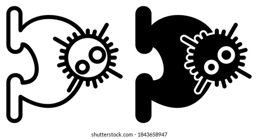 Indigestion, Stomachache Outline and Glyph Icon