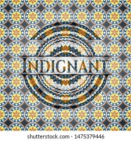 Indignant arabesque emblem. arabic decoration.