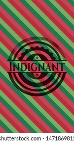 Indignant christmas style emblem. Vector Illustration. Detailed.
