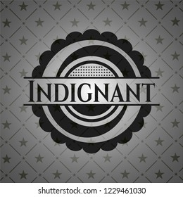 Indignant dark icon or emblem