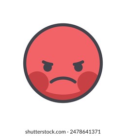 Indignant emoji cartoon vector isolated illustration