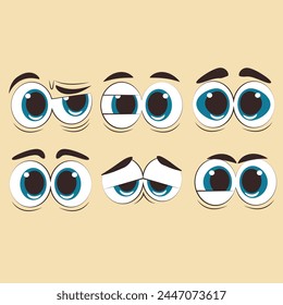 Indignant eyes set vector illustration design isolated