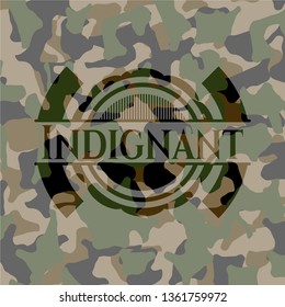 Indignant on camouflage texture