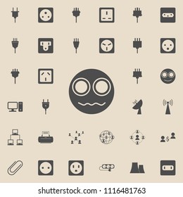 an indignant smiley icon. Detailed set of  Minimalistic  icons. Premium quality graphic design sign. One of the collection icons for websites, web design, mobile app on colored background