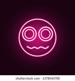 an indignant smiley icon. Elements of Web in neon style icons. Simple icon for websites, web design, mobile app, info graphics