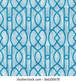 Indigo art deco trellis pattern seamless vector background tile
