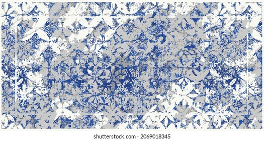 indigo , blended with washed coat surface tile jacquard texture digital printing pattern design .Vector fabric seamless Abstract natural textured rug, carpet, duvet cover, runner rug