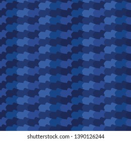 Indigo blue abstract organic waves stripes. Vector gradient pattern seamless background. Hand drawn wavy lines graphic illustration. Trendy home decor fashion print, asian fusion denim navy wallpaper.