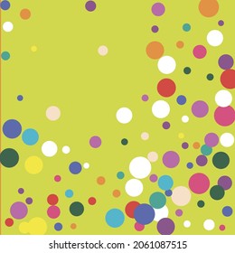 Indigo Blue Color Purple Polka Dots Print. Pink Children White Green Play Background. Yellow Pastel Kids Colorful Multicolor Background. Circles Orange Turquoise Rainbow Dark Red Composition.