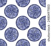 Indigo blue to dye effect abstract vector seamless pattern background. Modern masculine bold graphic bandana design for block print hand craft trend. 
