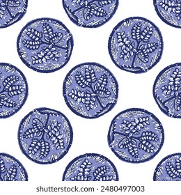 Indigo blue to dye effect abstract vector seamless pattern background. Modern masculine bold graphic bandana design for block print hand craft trend. 