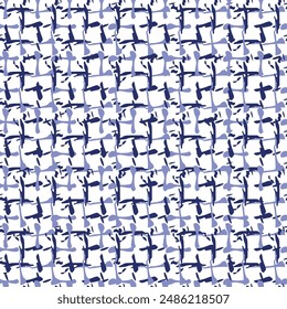 Indigo blue to dye effect abstract vector seamless pattern background. Modern masculine bold graphic bandana design for block print hand craft trend. 