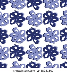 Indigo blue to dye effect abstract vector seamless pattern background. Modern masculine bold graphic bandana design for block print hand craft trend. 