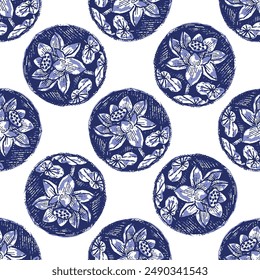 Indigo blue to dye effect abstract vector seamless pattern background. Modern masculine bold graphic bandana design for block print hand craft trend. 