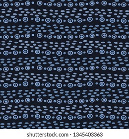 Indigo blue graphic doodle line stripes seamless pattern. Sketchy organic marks vector illustration. Modern wallpaper graphic design. Hand drawn scribble shapes for masculine home decor background. 