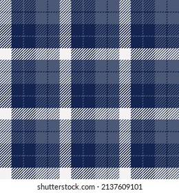 Mancha azul índigo. Patrón de control de gingham vectorial sin foco adecuado para la moda, la decoración del hogar o el estacionario.