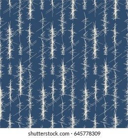 Indigo blue seamless fabric texture. Imitation denim. Vector abstract background. Fine neutral structure. Wood texture, Bark texture. Abstract vector background. Hand drawn brushstrokes.