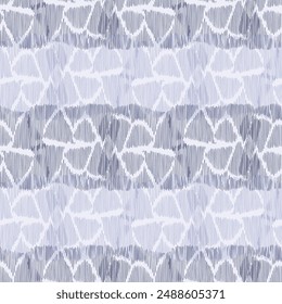 Indigo blue stitch effect abstract vector seamless pattern background. Modern masculine graphic design for block print hand craft trend. 