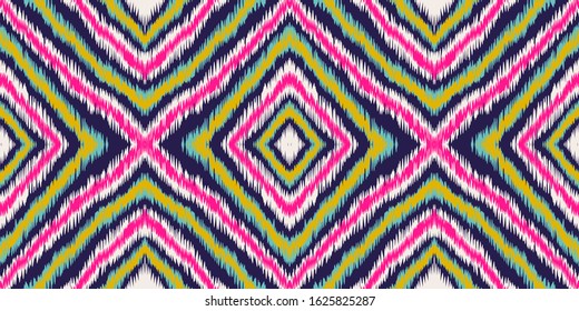 Indigo Bohemian Carpet Vector Seamless Pattern. Drawn Batik Japan Texture. African Vintage Background. Blue Tile Navajo Vector Seamless Pattern