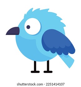 An indigo bunting bird flat sticker icon
