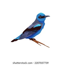 Indigo bunting bird, vector icon or clipart.