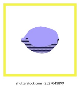 an indigo colored lemon on a white background