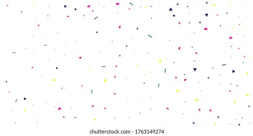 Indigo Confetti Card. Yellow Anniversary Bright. Green Carnival Background. Festive Card. Pink Vector Year. Decoration Wallpaper. Party Graphic. Falling Decor.